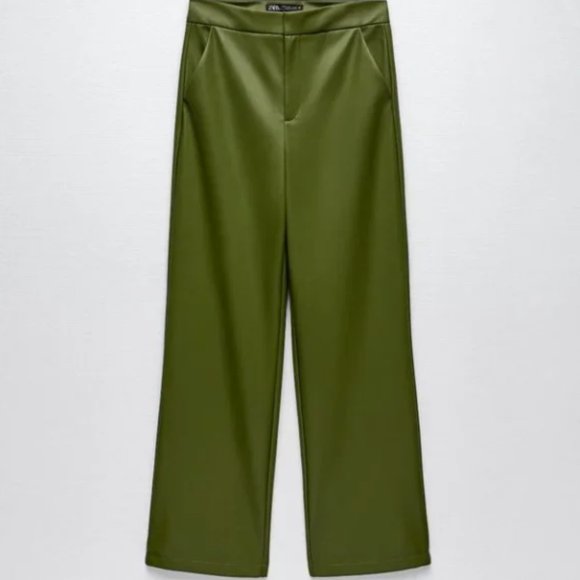 Zara Pants & Jumpsuits Nwt Zara Full Length Faux Leather Pants